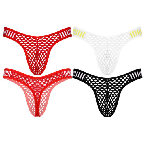 Hombre Cuerda Tanga Sexy Red Bikini Calzoncillos Ropa Interior Transparente - Imagen 1 de 25