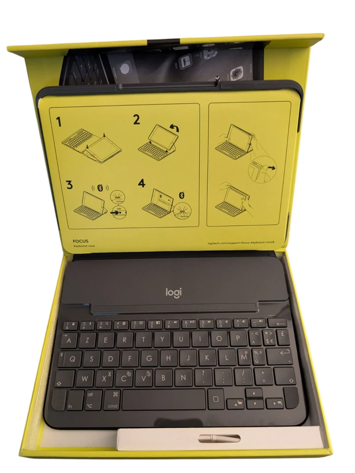 New Logitech Focus Keyboard Case for iPad Mini 4 Black - French AZERTY Keyboard - Image 3 of 4
