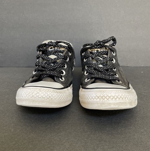 Zapatos Converse All Star Madison Ox Talla 6 Negro/Brillo-Plateado Lengua *LEER - Imagen 3 de 9