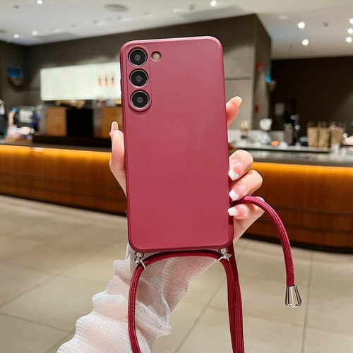 For Samsung S23 Ultra S22 S21 FE A54 A53 Liquid Silicone Neck Lanyard Case Cover - Photo 27 sur 27
