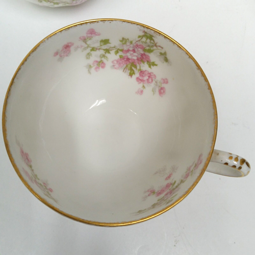 Haviland Limoges Schleiger 29K Teetasse und Untertasse Set Gold Rosa Weiß (4 Stück) - Bild 15 von 22
