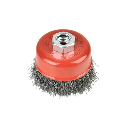 Cepillo de copa de alambre engarzado de 3 pulgadas de EE. UU., juego de tazas de alambre para amoladoras, hilo de 5/8"-11 - Imagen 2 de 9