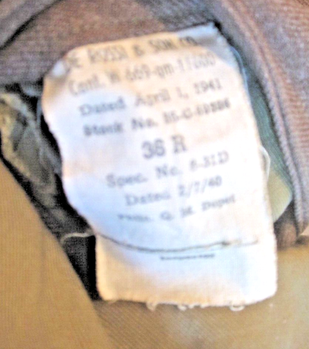 1940 WWII US ARMY AIR CORPS FORCE WOOL UNIFORM JACKET COAT STAFF SERGEANT - 36R - Picture 3 of 8