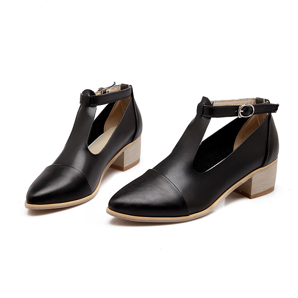 Womens Pointy Toe Low Block Heel T T T Strap Ankle Buckle shoes Casual Pumps Size 9fc79e Womens Pointy Toe Low Block Heel T T T Strap Ankle Buckle shoes Casual Pumps Size 9fc79e
