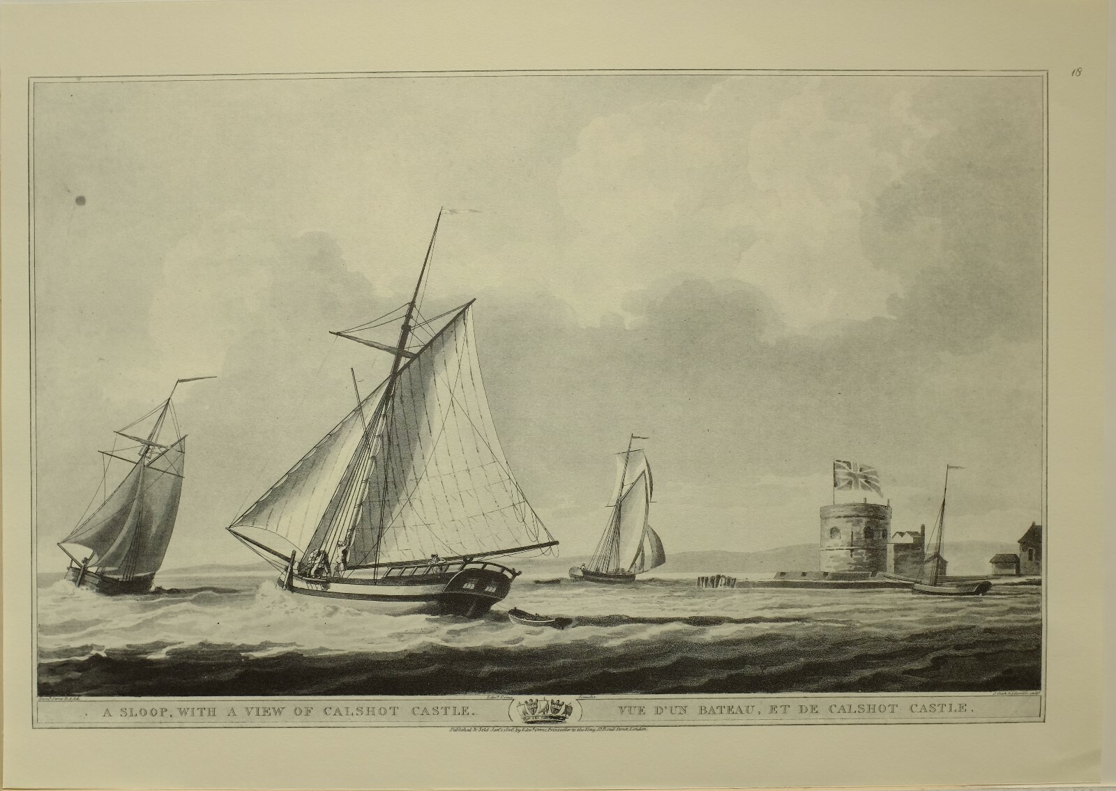 1805 Marine Aufdruck Kussensloop View Of Calshot Castle 1979 Faksimile Liber 1805 Marine Aufdruck Kussensloop View Of Calshot Castle 1979 Faksimile Liber