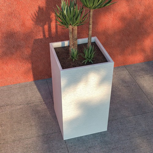 LeisureMod Basalt Talll Square Fiberstone & MGO Clay Planter for Indoor Outdoor - Picture 8 of 19