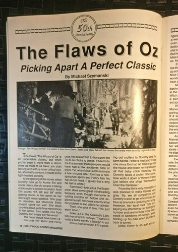 HOLLYWOOD STUDIO MAGAZINE - THE WIZARD OF OZ- 50th ANN. ISSUE April 1989 - Bild 4 von 4