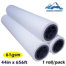 61g 44in x 656ft Textile Dye Sublimation Transfer Paper for Printing 3" Core