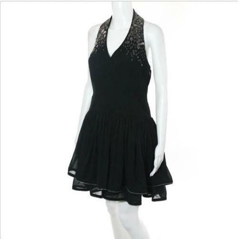 Ted Baker Dress 4 Sexy Mini NWT Halter Little Black Dress - Picture 2 of 3