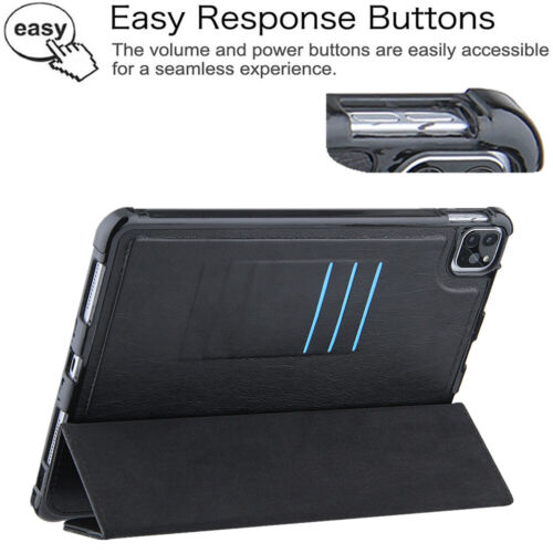 Folio Case for iPad 5 6 7 8 9 10.2 Inch Smart Stand Back Cover w Pencil Holder - Picture 17 of 78