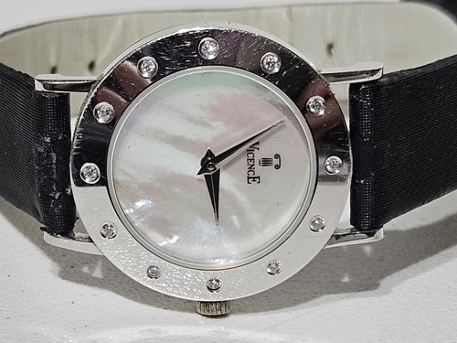 Vintage Vicence 14K White Gold Diamond Watch Italy 26mm - Picture 22 of 23