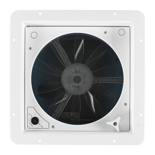 14" RV Camper Roof Vent Fan 12V with 2-WAY FAN Manual Riser Leisure Coachworks - Picture 6 of 11