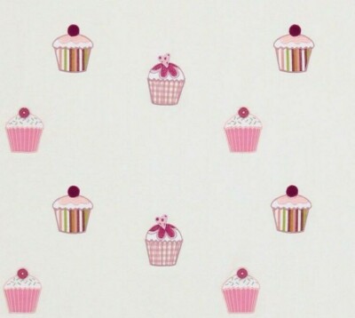 HARLEKIN GARDINENSTOFF DESIGN ''Cupcakes'' 3 METER FUCHSIA/BONBON/LIMETTE/NEUTRAL