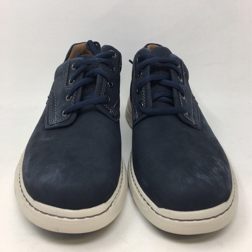 Clarks Mens Brawley Pace Derby Shoes Navy Blue Leather Lace Up Casual 9M New - Picture 2 of 8
