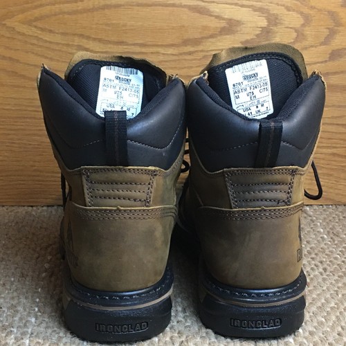 New Rocky Boots Iron Clad Ankle 6” Men’s Brown Size 8M Steel Toe Waterproof 6701 - Picture 5 of 14