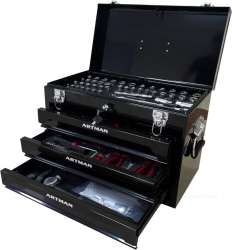 Tool Set Box with Handle & 3-Drawer Heavy Duty Metal Box-439 Piece Tool Kits - Picture 49 of 56
