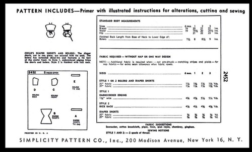 Simplicity 2452 Diaper Cover Shorts Bolero Sunsuit BABY Sewing Pattern ~1 OR 3~ - Picture 10 of 11