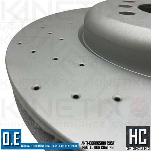 FOR BMW 550i M 550d 650i 750d 750i 760i FRONT CROSS DRILLED BRAKE DISCS 374mm - Picture 6 of 10