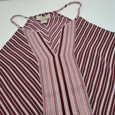 Loft, Maroon Striped Tank Top, Woman's Size S