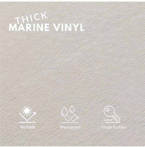 Marine Vinyl Fabric Upholstery Faux Leather Outdoor 36"x54" (Off White) - Picture 2 of 5
