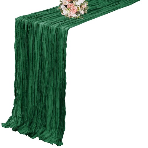 Semi-Sheer Sage Gauze Table Runner Vintage Wedding Party Christmas Cake Decor - Imagen 40 de 41