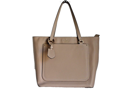 Kate Spade Tote Purse Thompson Street Kimberly Ginger Tea Beige Pink Tint NEW - Picture 2 of 9