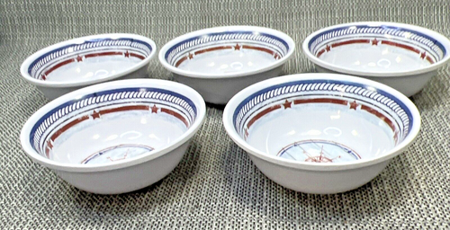Melamine Ware Mini 4" Inch Bowls lot of 5 Nautical Design Snacks Sides Dessert - Picture 6 of 7
