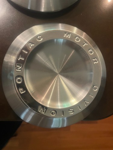 1964 Pontiac 8 lug center cap set of 4 (correct brushed finish) - Picture 4 of 5