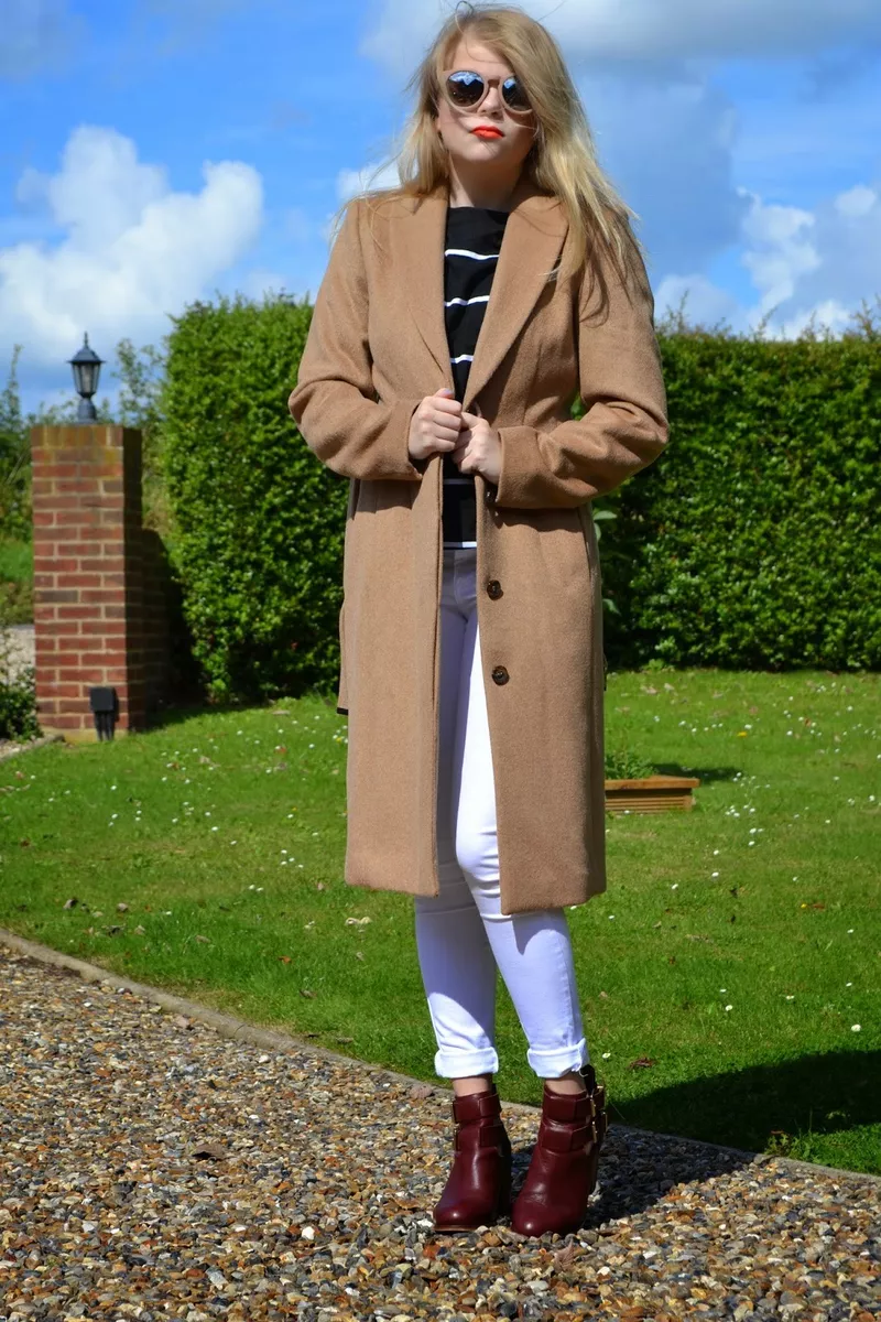 H&m wool blend coat camel discount