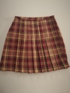 Women-039-s-size-4-pleated-plaid-The-Limited-skirt-burgundy-red-with-tan-black