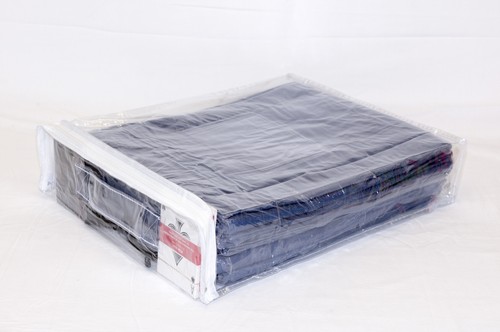 Confezione 10 Sacchetti Portaoggetti in Vinile Trasparente con Cerniera 12" x 15" x 3" con Manico e Tasche - Foto 6 di 7