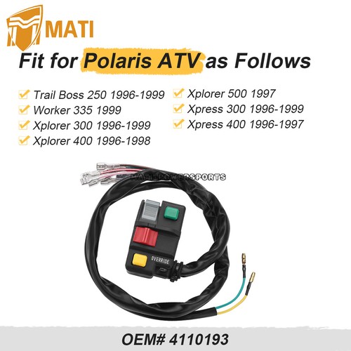 Handlebar Switch Start Stop Headlight 4110193 for Polaris Scrambler 400 500 4X4 - Picture 4 of 9