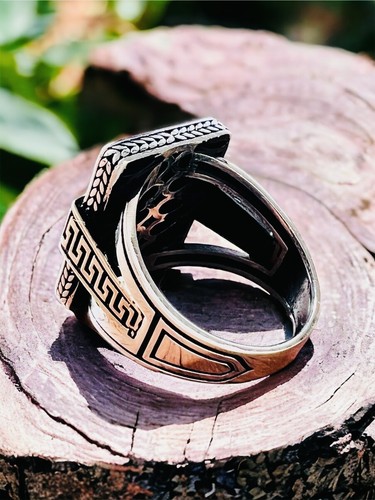925 Sterlingsilber MeDusa Stil Ring + Schwarz Mikro Zirkonia Steine Alle Größen - Bild 7 von 12