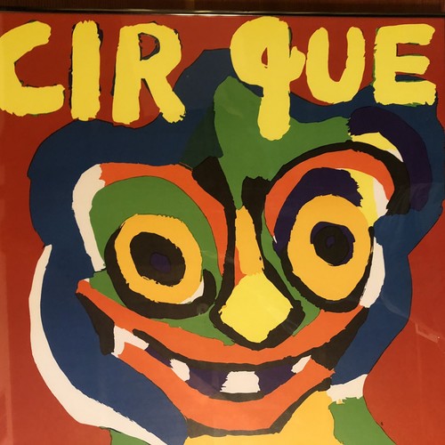 Vtg Karel APPEL Outsider ART Litho Print CIRQUE Circus Crazy Clown FRAMED 24x33” - Picture 2 of 5