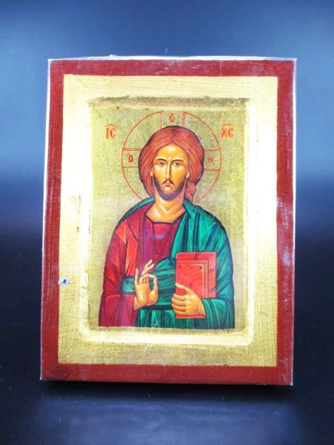 Ikone, Byzanz, Jesus Christus, 18 cm Ikone Griechenland Massivholz, Neu Ikone, Byzanz, Jesus Christus, 18 cm Ikone Griechenland Massivholz, Neu