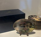 Thomas Kinkade 12 Month Daily Gifts from God’s Garden Oval Plates w/ Box