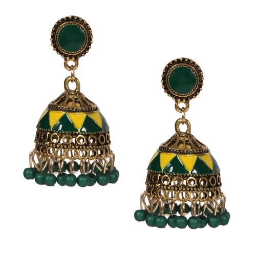 New Indian Pakistani Bollywood Gold Dangle Jhumka Earrings Boho Jhumki Jewellery - Picture 7 of 10