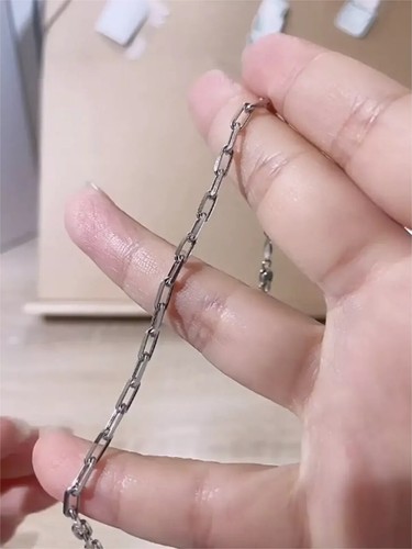 Pure Platinum 950 Chain Women 3.1mm Square Rolo Link Bracelet 6.8-6.9g/6.7inch - Picture 10 of 12