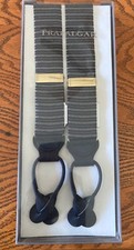 New Vintage Trafalgar Black / Grey Suspenders Braces NEW in Box