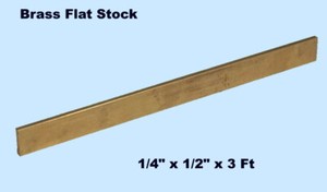 2-12/" Lengths 260 Solid Rectangle Strip Brass Flat Stock .064/" x 3//4/" x 1/'