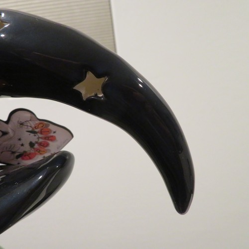 Blue Sky Heather Goldminc Halloween Crescent Moon Witch Candle House Tealight - Picture 5 of 13