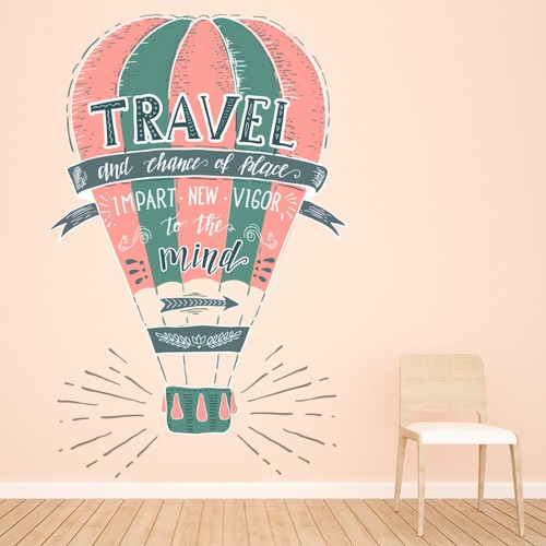 Montgolfiere Citation De Voyage Sticker Muraux Ws Ebay