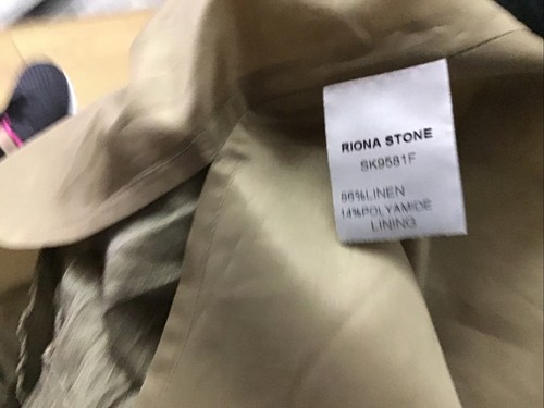 Riona Stone Taupe Gold Linen Mix Skirt + Jacket Size 18 Excel Condition - Picture 7 of 8