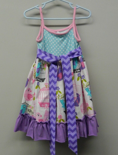 Robe fille taille 3T oiseaux cage à oiseaux K pois - Photo 4 sur 5