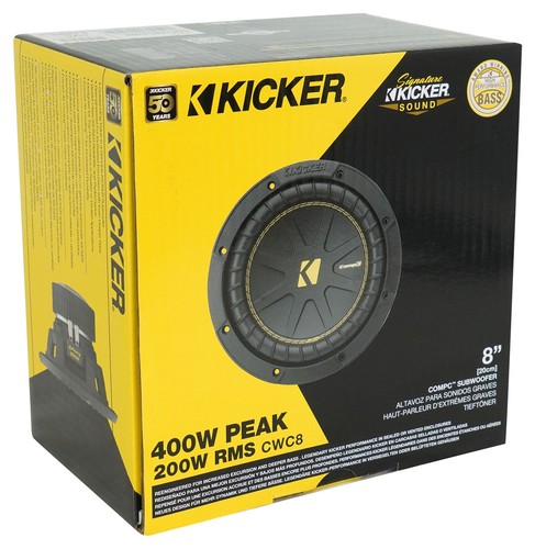 Kicker 50CWCD84 CompC 8" DVC 4 ohm Car Subwoofer+Mono Amplifier+Amp Kit CWCD84 - Picture 6 of 6