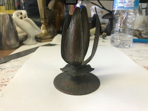 Antique Roycroft Copper Floriform Vase - Picture 6 of 9