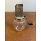 Vintage Antique The Uniform Nut Meat Chopper Grinder With Attached Glass Jar