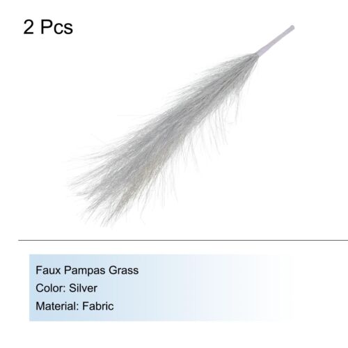 2 PCS 17.7" Faux Pampas Grass Artificial Fluffy Vase Filler for Home Wedding - Picture 3 of 7