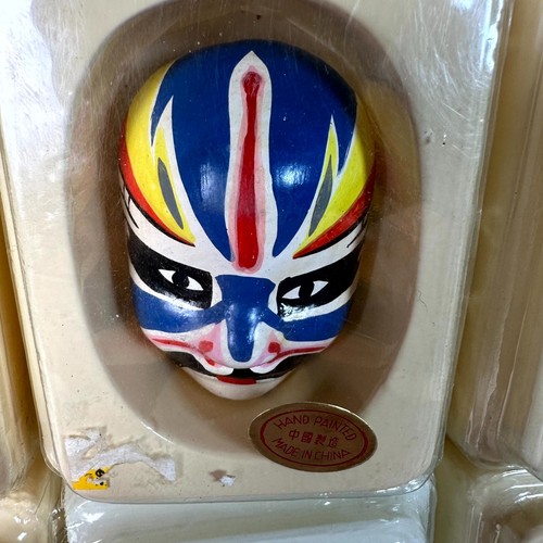 Vintage Miniature Hand Painted Chinese Opera Clay Masks Set 6 Boxed Individually - Picture 3 of 15