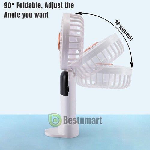Portable Mini Hand-held / Small Folding Desk Fan Cooler Cooling USB Rechargeable - Picture 5 of 41